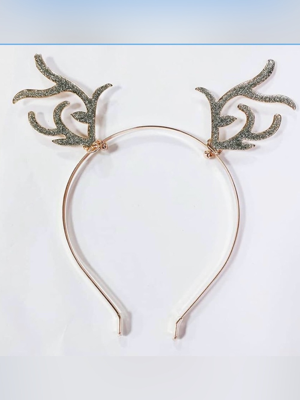 Gold Wire Christmas 🎄 Headband with Glitter Antler Accents